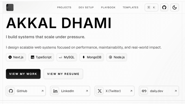 Minimalistic Portfolio